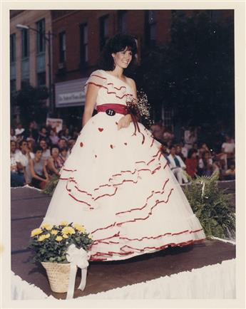 (BEAUTY PAGEANT--MISS AMHERST, MASSACHUSETTS) Group of 49 photographs from an outdoor beauty pageant.